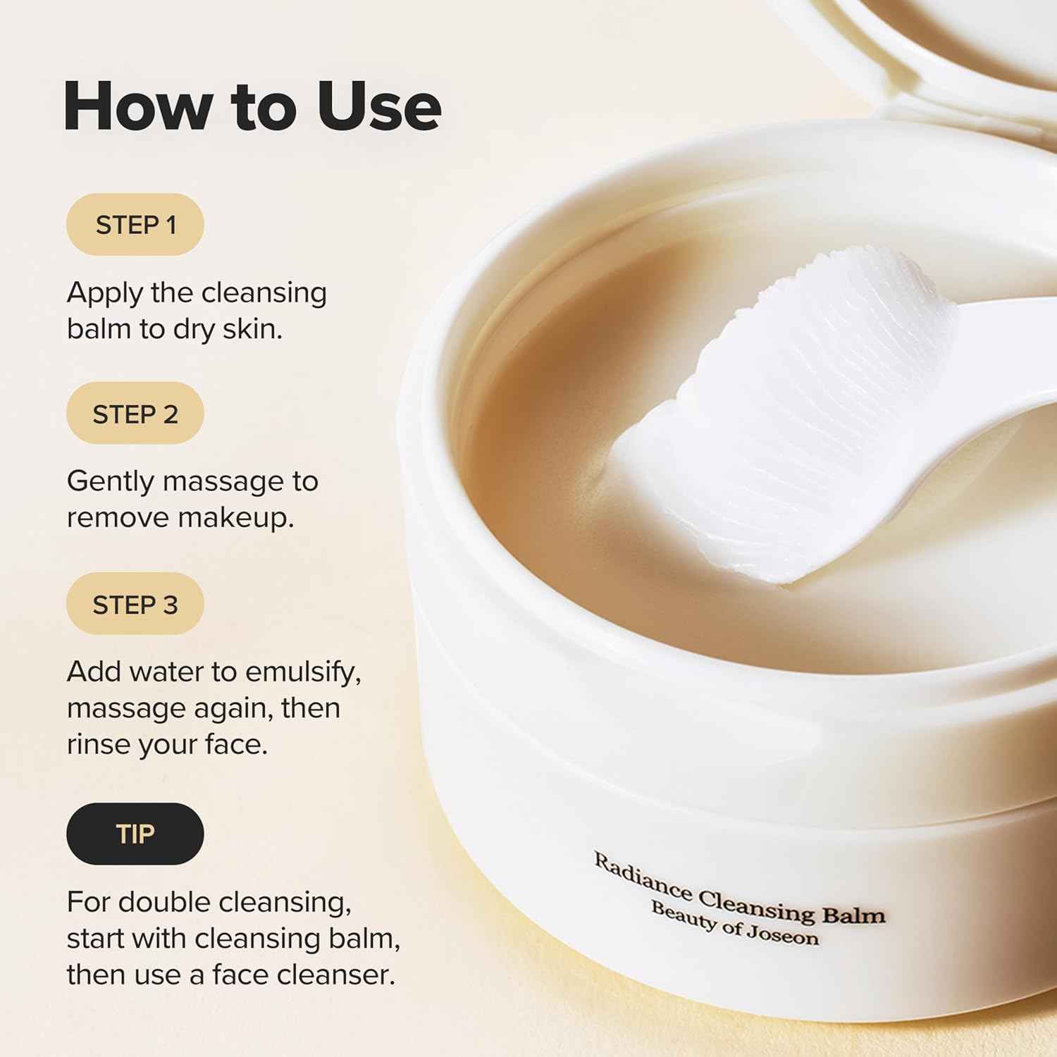 Beauty of Joseon Radiance Cleansing Balm Makeup, Sunscreen, Pore Cleanser for Sensitive Acne Skin. Korean Skincare for Men and Women 100ml, 3.38 fl.oz