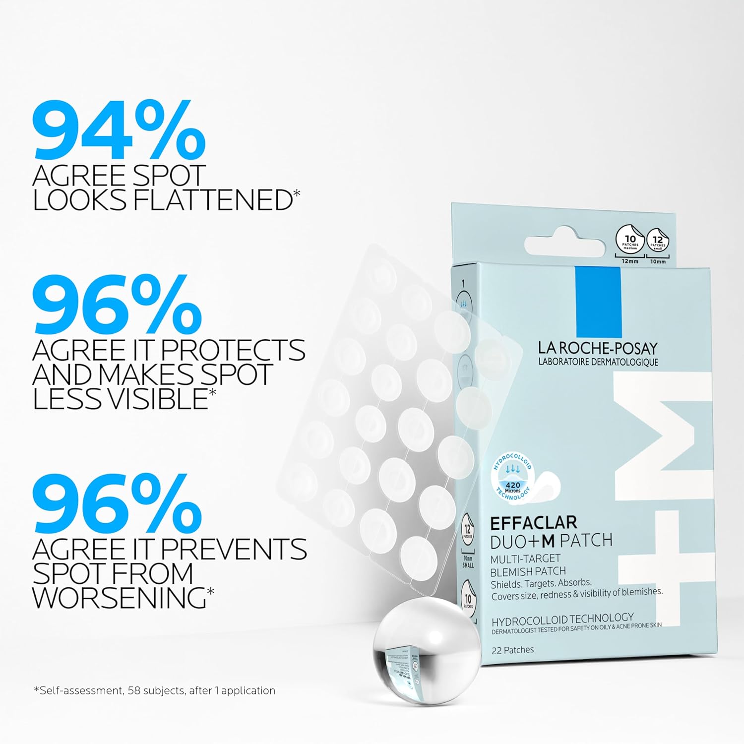 La_Roche-Posay_Effaclar_Multi-Target_Blemish_Patches,_Hydrocolloid_Pimple_Patches_For_Face_Shields,_Targets_&_Absorbs,_Suitable_Under_Makeup,_22_Patches,_12_Small_Size_&_10_Medium_Size