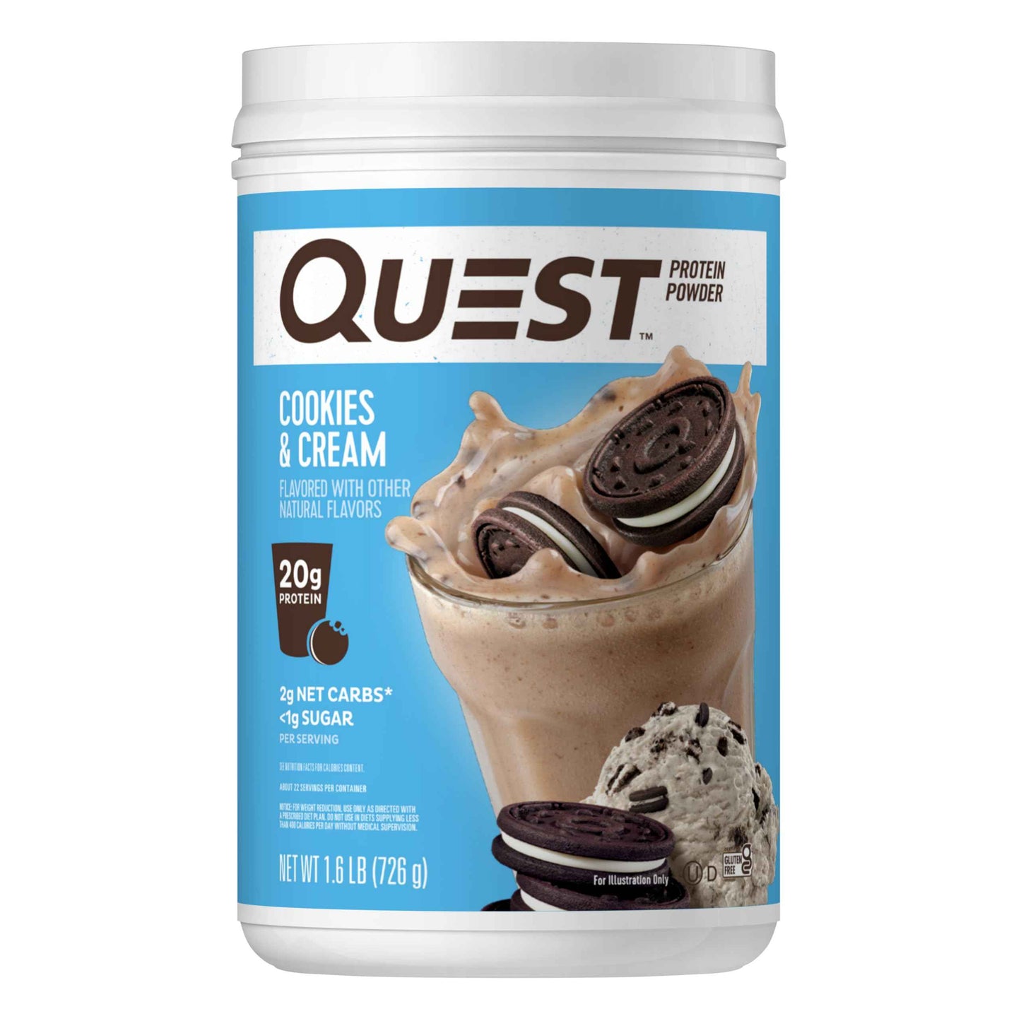 Quest Nutrition Protein Powder, 22g Protein, 1g Sugar, Low Carb, Gluten Free, 3 Pound, 43 Servings