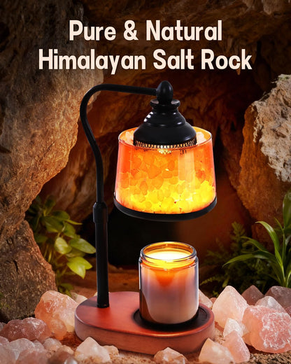 3-in-1_Candle_Warmer_Lamp_with_Timer_Dimmable,_Himalayan_Salt_Lamp_&_Passive_Diffuser,_Gifts_for_Women,_House_Warming_Gifts_New_Home_Decor,_Wax_Melt_Warmer_for_Jar_Candles_(2_Bulbs)