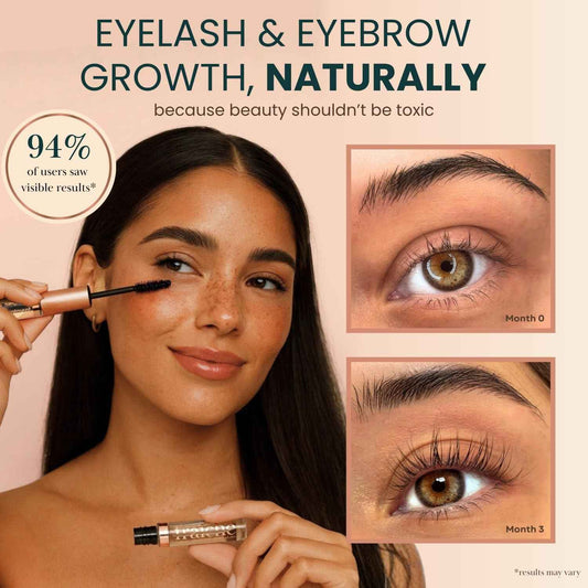 USDA Organic Castor Oil Lash Serum - Premium All Natural Cold Pressed Castor Oil Eyelash Growth Serum with Mascara Tube - Eyelash Treatment and Conditioner - For Thicker and Fuller Lashes