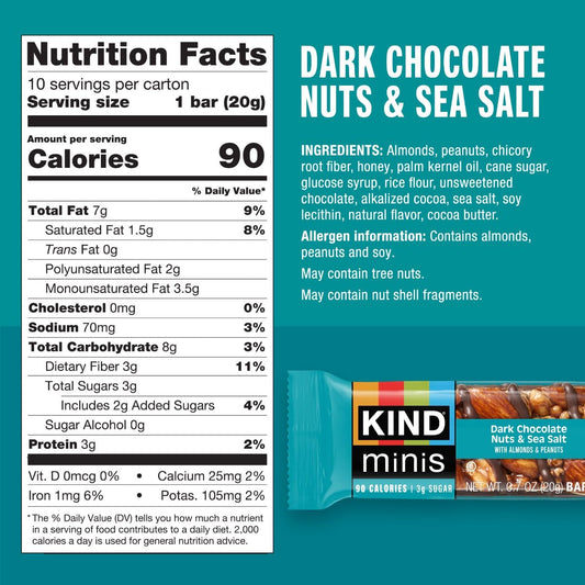 KIND_Mini_Snack_Bars_Variety_Pack,_Gluten_Free,_Low_Sugar,_Low_Calorie_Snacks,_Dark_Chocolate_Nuts_&_Sea_Salt,_Caramel_Almond_&_Sea_Salt,_20_Count