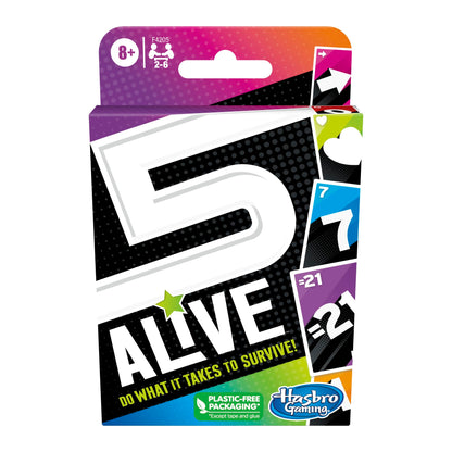 Hasbro Gaming 5 Alive Card Game, Fast-Paced Game for Kids and Families, Easy to Learn, 2 to 6 Players, Fun Summer Activities, Vacation Travel Essentials, Ages 8+