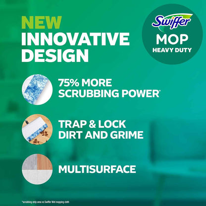 Swiffer Heavy Duty Mop Wet Multi-Surface Cloth Refills for Floor Mopping and Cleaning, Pet with Febreze Odor Defense, 20 count