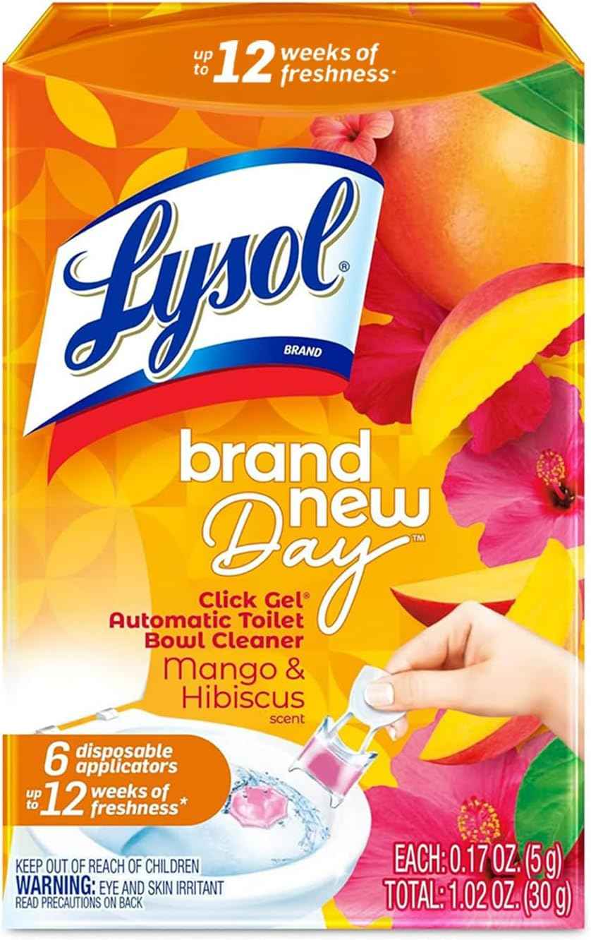 Lysol Click Gel Automatic Toilet Bowl Cleaner, Toilet Gel Stamp, Toilet Freshener, Bathroom Essentials