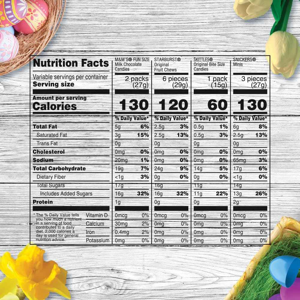 M&M'S, SKITTLES Original, SNICKERS, MILKY WAY & STARBURST Chocolate and Fruity Easter Candy for Easter Baskets and Eggs, 27.27 Ounce Bag