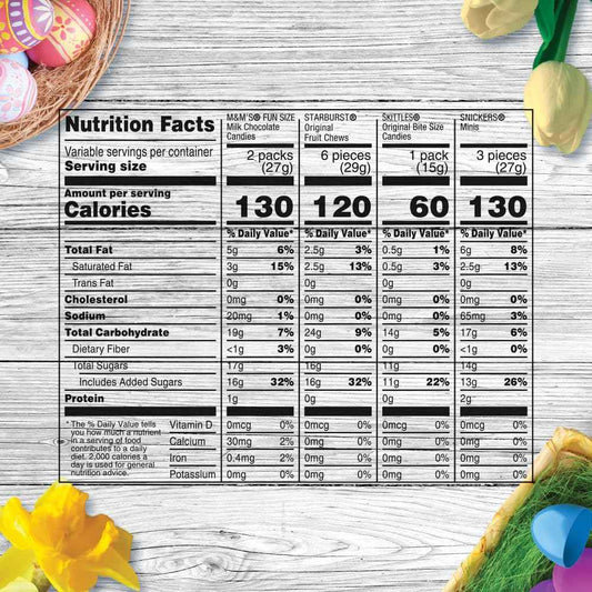 M&M'S, SKITTLES Original, SNICKERS, MILKY WAY & STARBURST Chocolate and Fruity Easter Candy for Easter Baskets and Eggs, 27.27 Ounce Bag