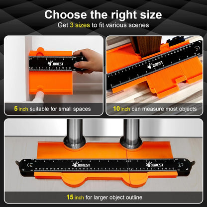 JOREST_Connectable_Contour_Gauge_(10+5_Inch),_Gifts_Ideas_for_Men_Dad_Handyman_Husband_Him,_Shape_Profile_Duplicator_with_Lock,_Outline_Angle_Measuring_Tool,_Template_tool,_Tile_Flooring,_Scribe_Edge
