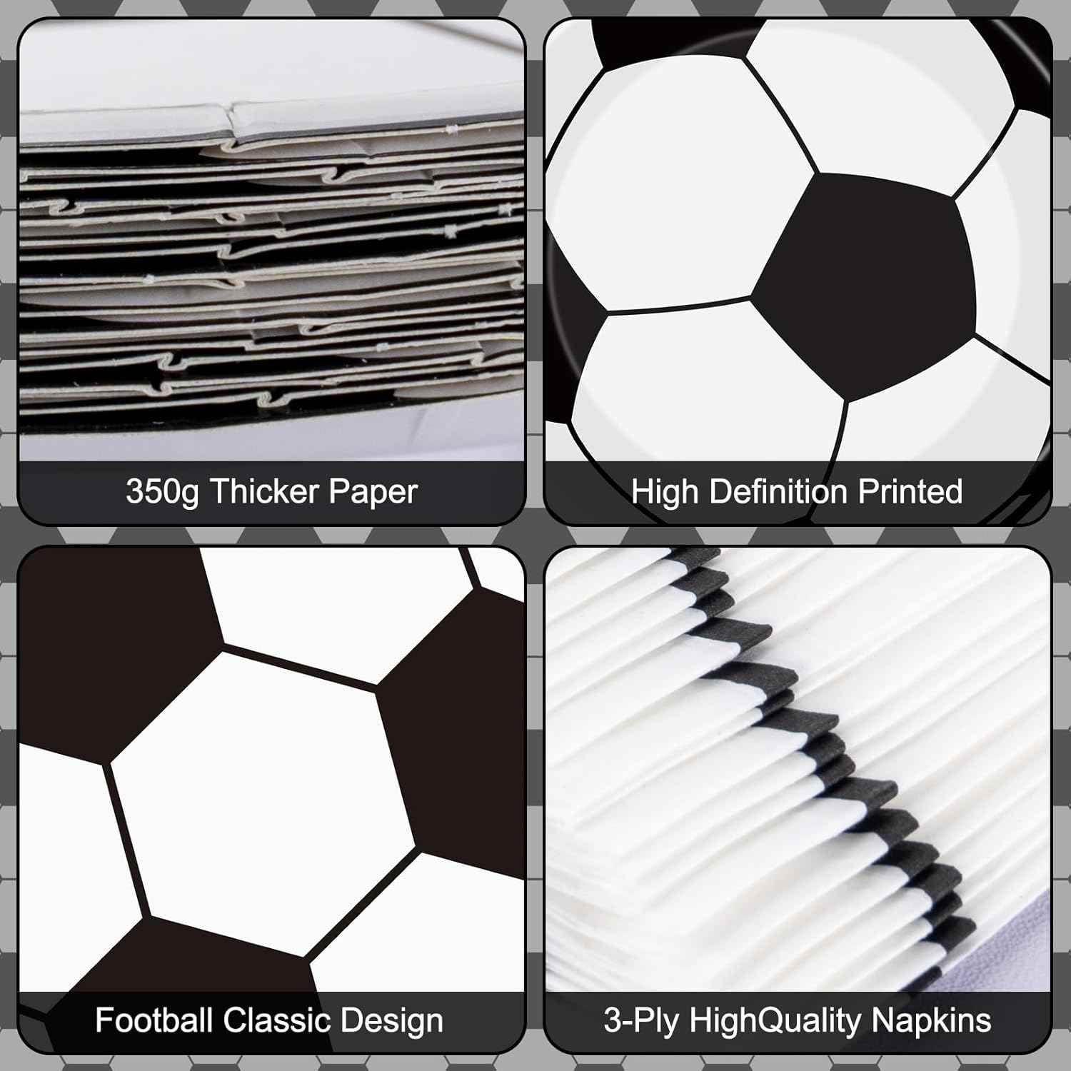 40Pcs Soccer Plates and Napkins Party Supplies - Soccer Birthday Party Decorations Tableware Set, Disposable Paper Dinner Plates Napkins for Sport Themed Soccers Parties Table Decor Favors, Serves 20