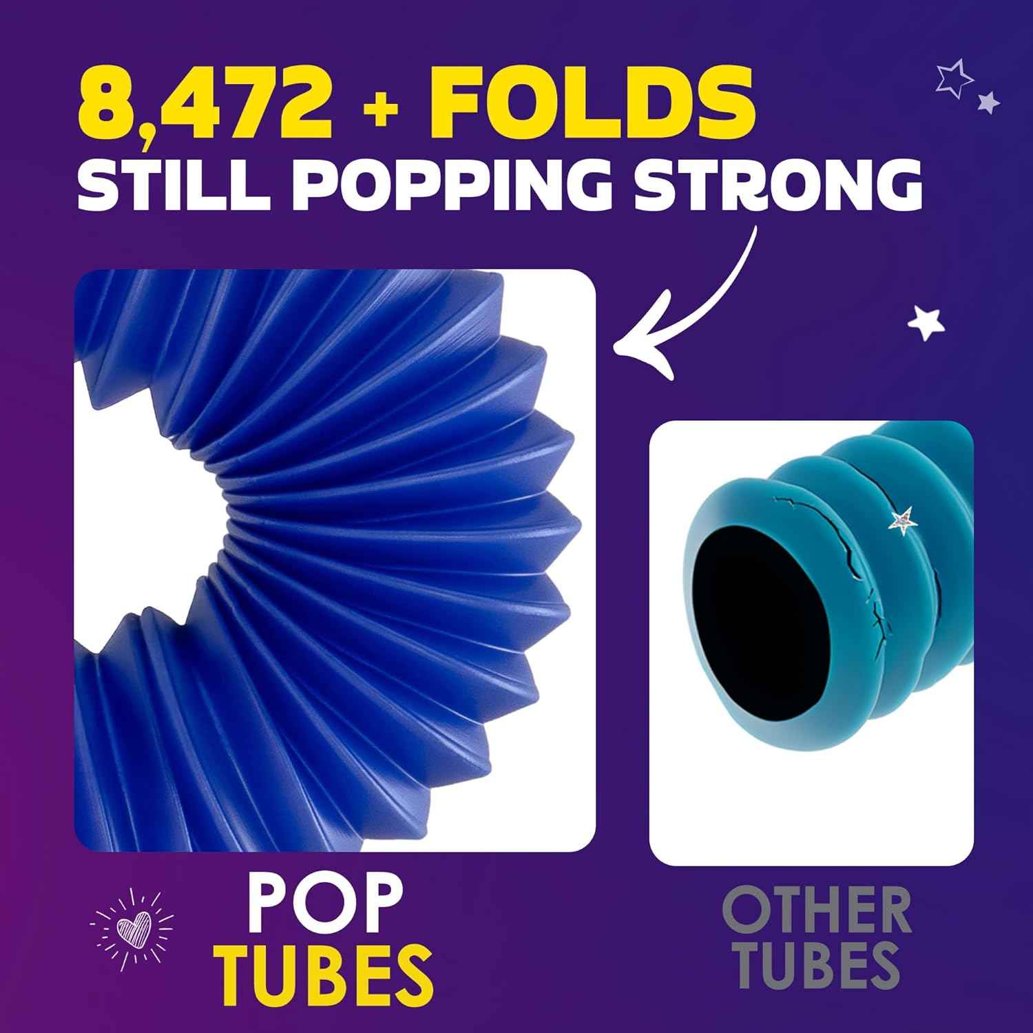 Nutty Toys Pop Tubes - Sensory Toys - Creative STEM Learning for Kids & Toddlers - Connect & Pop! Top ADHD Autism Fidget 2026, Best Boy & Girl Easter Basket Stuffers Gifts Idea