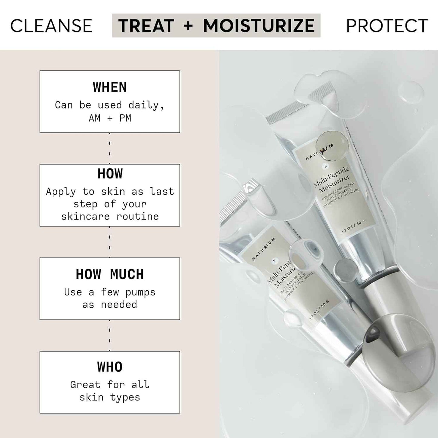 Naturium Multi-Peptide Moisturizer, Hydrating & Smoothing Skin Care, Moisturizes with Ethylated Vitamin C & Panthenol