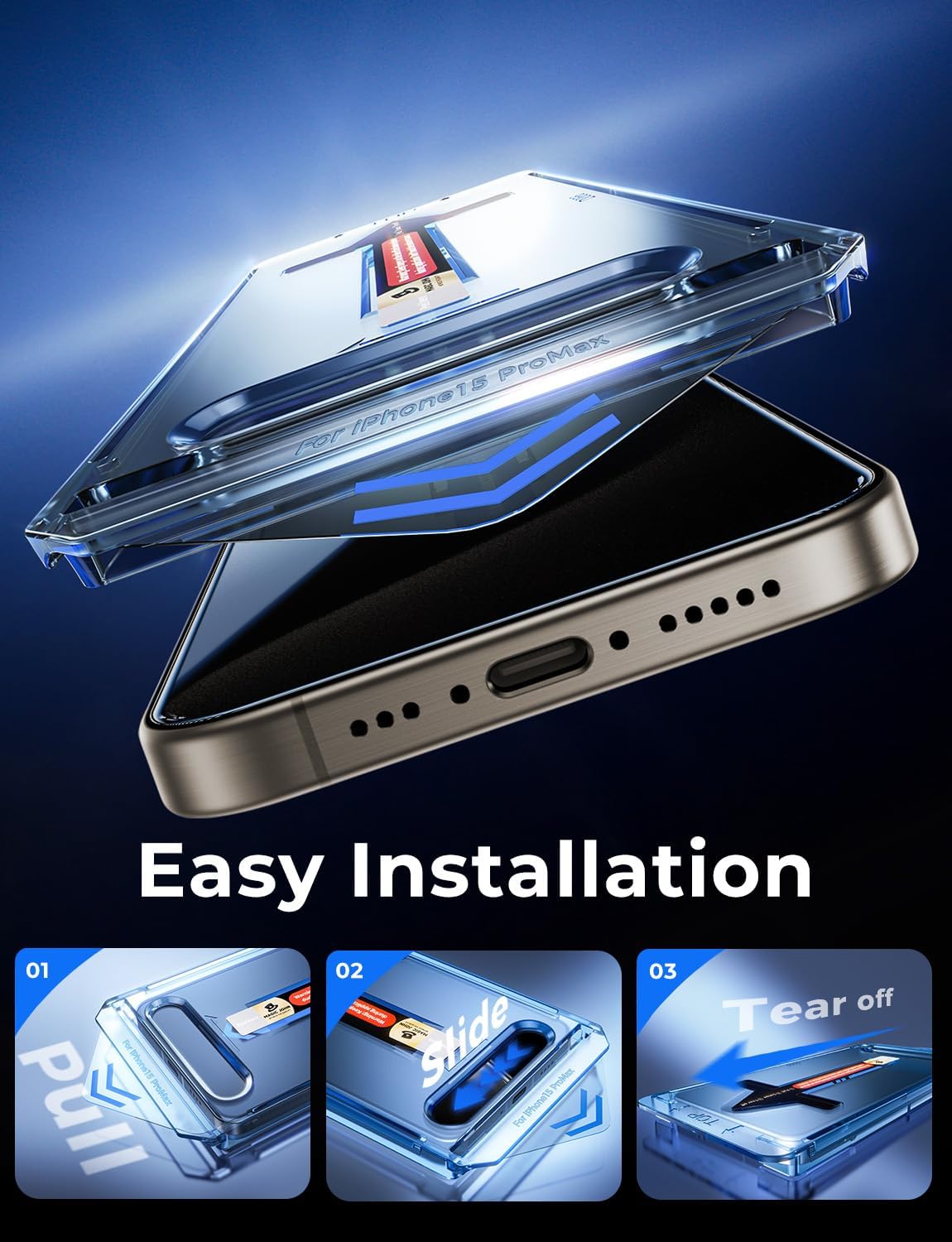 MAGIC_JOHN_2_Pack_for_iPhone_15_Pro_Max_6.7_inch_Privacy_Glass_Screen_Protector,_Auto_Dust-Elimination_Installation,_Bubble_Free,_Easy_Installation
