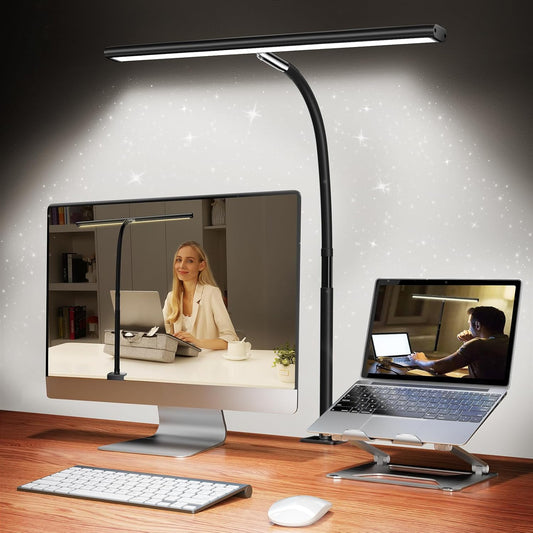LED_Desk_Lamp_for_Office_Home,_Eye-Caring_Desk_Light_with_Stepless_Dimming_Adjustable_Flexible_Gooseneck,_10W_USB_Adapter_Desk_Lamp_with_Clamp_for_Reading,_Study,_Workbench_(Black)