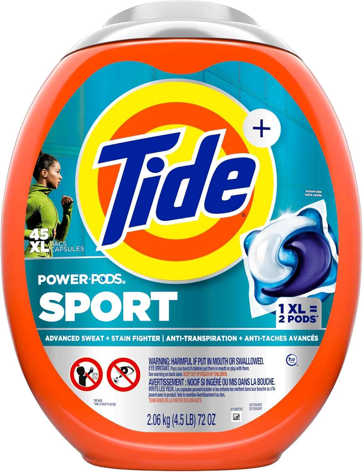 Tide Power Pods Sport Laundry Detergent Pacs, Advanced Sweat + Stain Fighter