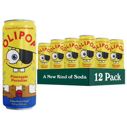 OLIPOP Prebiotic Soda Pop, Pantry Pack Packed with Prebiotics, Fiber, and Botanicals, Gluten Free, GMO Free, 12oz