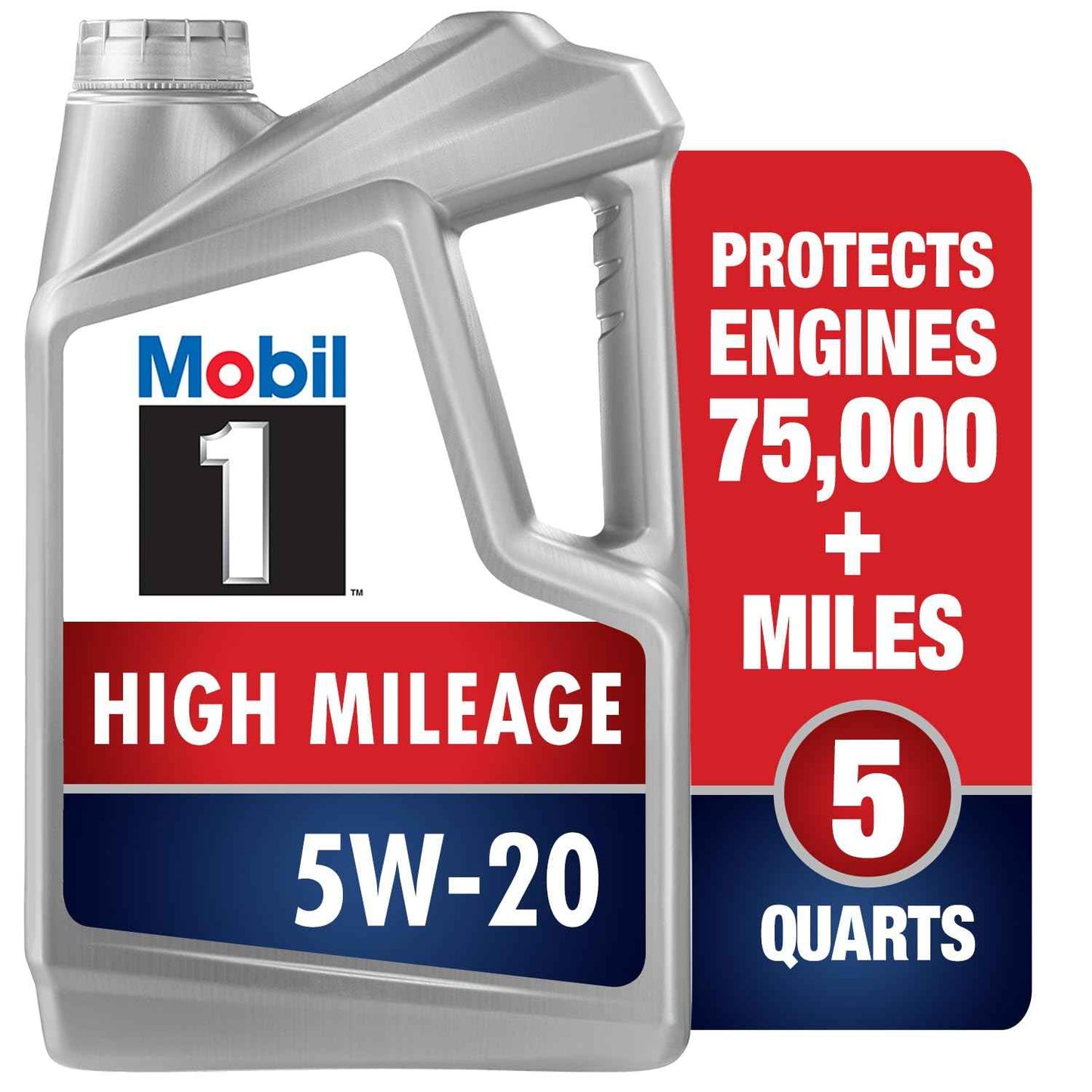 Mobil 1 Advanced Fuel Economy Full Synthetic Motor Oil 0W-20, 5 Quart