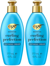 OGX Argan Oil of Morocco Curl-Defining Styling Cream, Anti-Frizz Curl Cream for Curly Hair & All Textures, Cold-Pressed Argan Oil, Paraben-Free, Sulfate-Free Surfactants, Curly Hair Products, 6 oz