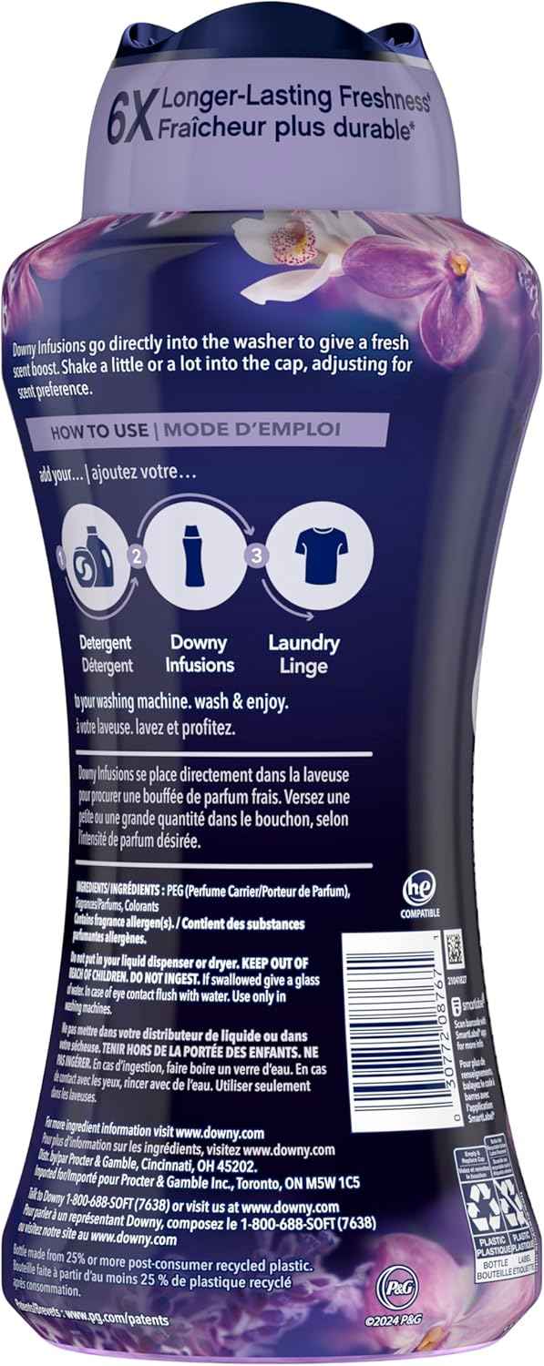 Downy Calm In Wash Laundry Scent Booster Beads, Soothing Lavender And Vanilla Bean Scent, 24.0 OZ, Laundry Scent Beads, Long Lasting Freshness