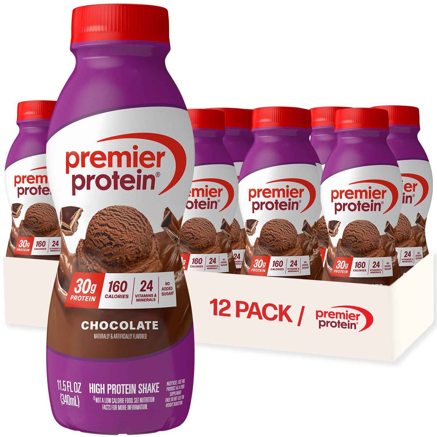 Premier Protein Shake, 30g Protein, No Added Sugar, 24 Vitamins & Minerals to Support Immune Health, 11.5 fl oz