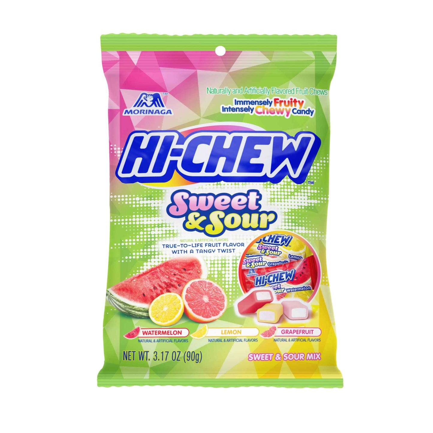 HI-CHEW Assorted, Green Apple Strawberry Mango Grape, Soft & Chewy Candy 2lb - 185+ Pieces Individually Wrapped - Made with Immensely Juicy Fruity Flavors