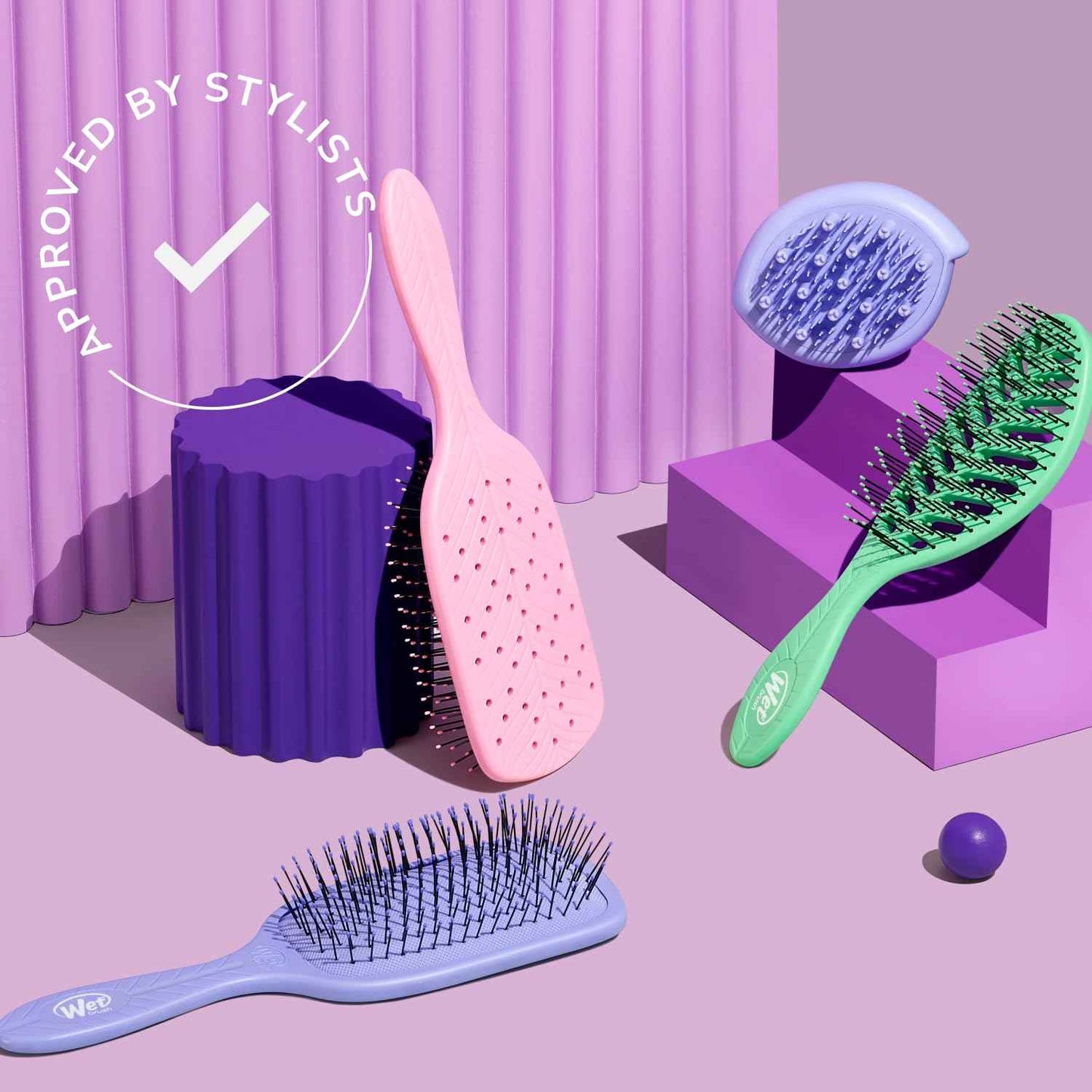 Wet Brush Go Green Curl Detangler Hair Brush, Pale Pink, Ultra-Soft IntelliFlex Detangling Bristles Glide Through Tangles with Ease, Great For Curls, No Split Ends & Pain-Free for Wet or Dry Hair