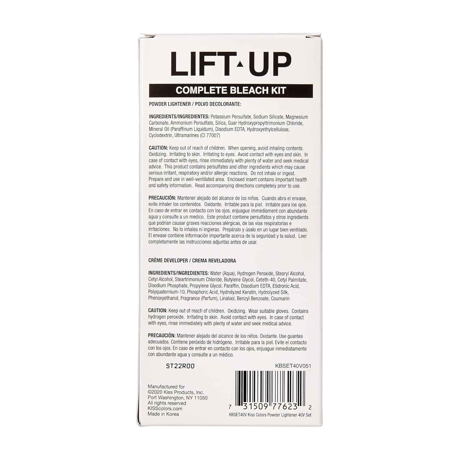 KISS Lift Up Complete Hair Bleach & Icy Silver Toner Kit, Gentle Conditioning Formula that Reduces Brassiness, Complete 6-Pc DIY, ICE