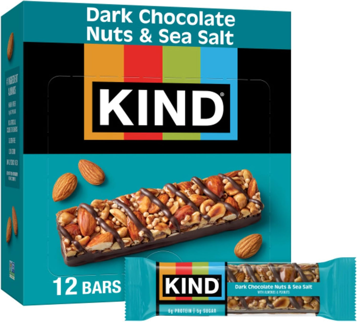 KIND_Healthy_Snacks_Bars,_Dark_Chocolate_Nuts_&_Sea_Salt,_Gluten_Free,_Low_Sugar,_High_Fiber_Snacks,_6g_Protein,_12_Count