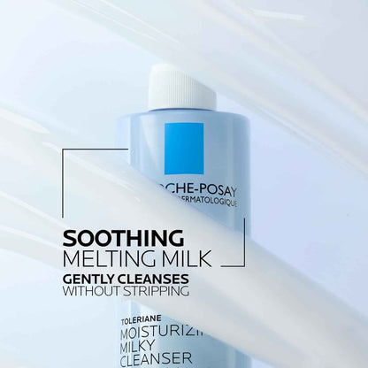 La Roche-Posay Toleriane Moisturizing Milky Cleanser, Gentle Face Cleanser with Glycerin for Dry, Sensitive & Allergy-Prone Skin, Face Wash for Hydration, Makeup Remover Cleanser, 13.5fl oz