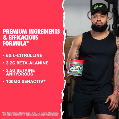 GHOST Legend Pre-Workout Powder - 30 Servings – Pre-Workout for Men & Women with Choline, L-Citrulline, & Beta Alanine for Energy & Focus
