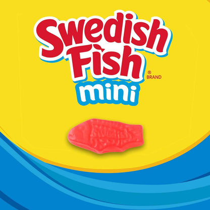 SWEDISH FISH Mini Soft & Chewy Gummy Candy, Bulk Candy, 140 Snack Packs