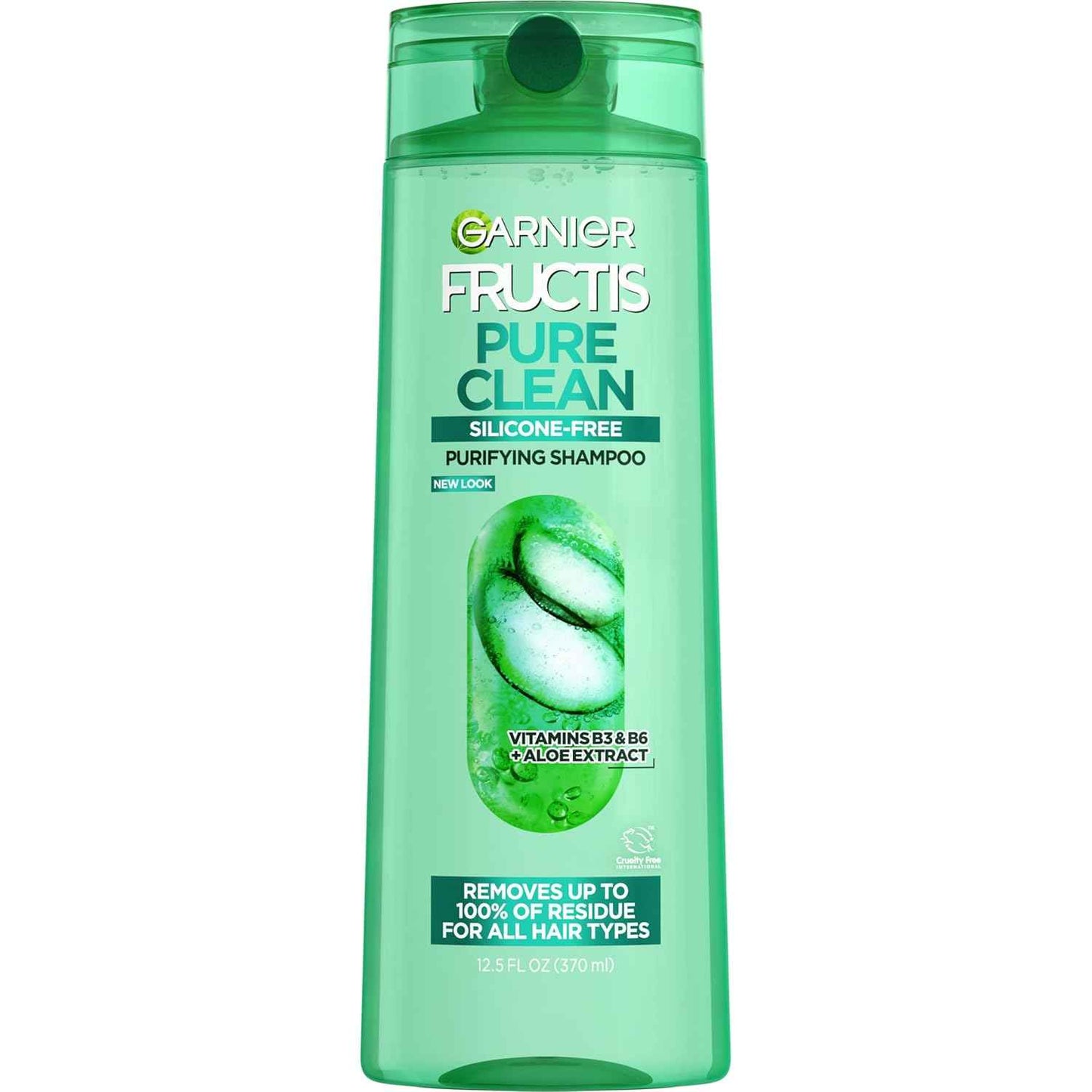Garnier Fructis Pure Clean Purifying Shampoo, Silicone-Free, 12.5 Fl Oz