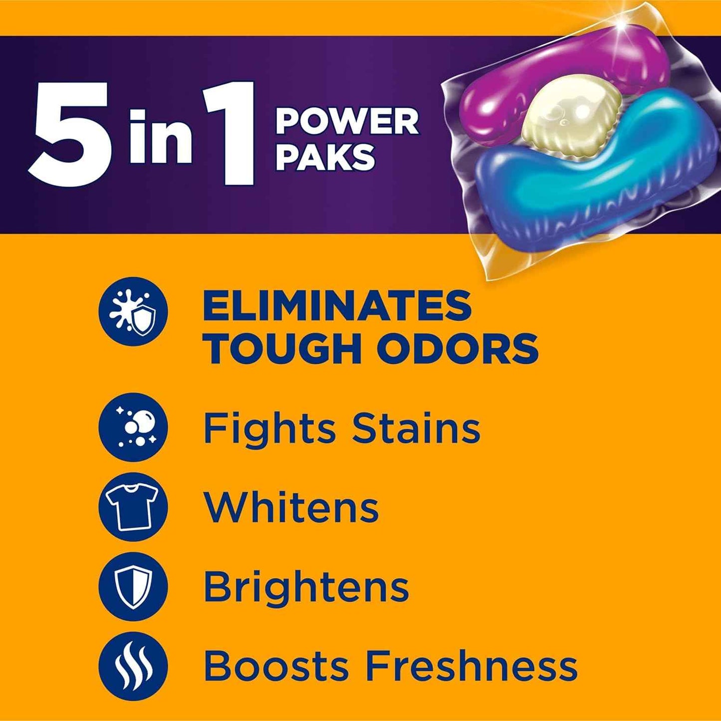 Arm & Hammer Plus OxiClean With Odor Blasters Laundry Detergent 5-IN-1 Power Paks