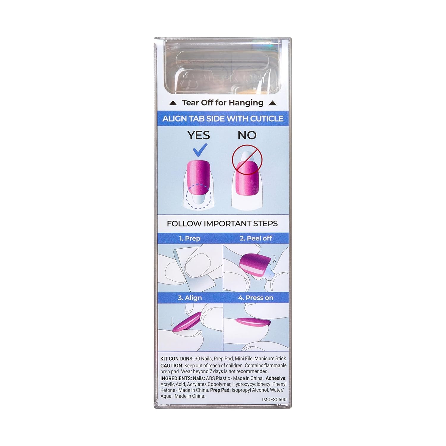 KISS_colorFX_by_imPRESS_Press_On_Nails_,_‘Reconnect’,_Solid_Blue_with_Pearlescent_Finish,_Short_Oval,_IMPROVED_adhesive,_Includes_30_Fake_Nails,_Prep_Pad,_1_Manicure_Stick,_1_Mini_Nail_File