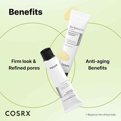 COSRX Retinol 0.1% Cream, 0.67 Oz, Anti-aging Eye & Neck Cream with Retinoid Treatment to Firm Skin, Reduce Wrinkles, Fine Lines, Signs of Aging, Gentle Daily Korean Skin Care