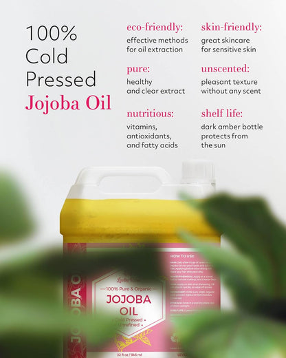 Leven_Rose_Organic_Jojoba_Oil_Bulk_32_oz_-_100%_Pure_Cold_Pressed_Unrefined_for_Skin_Hair_Nails_Soap_Making_-_Golden_Jojoba_Carrier_Oil_-_Made_in_USA