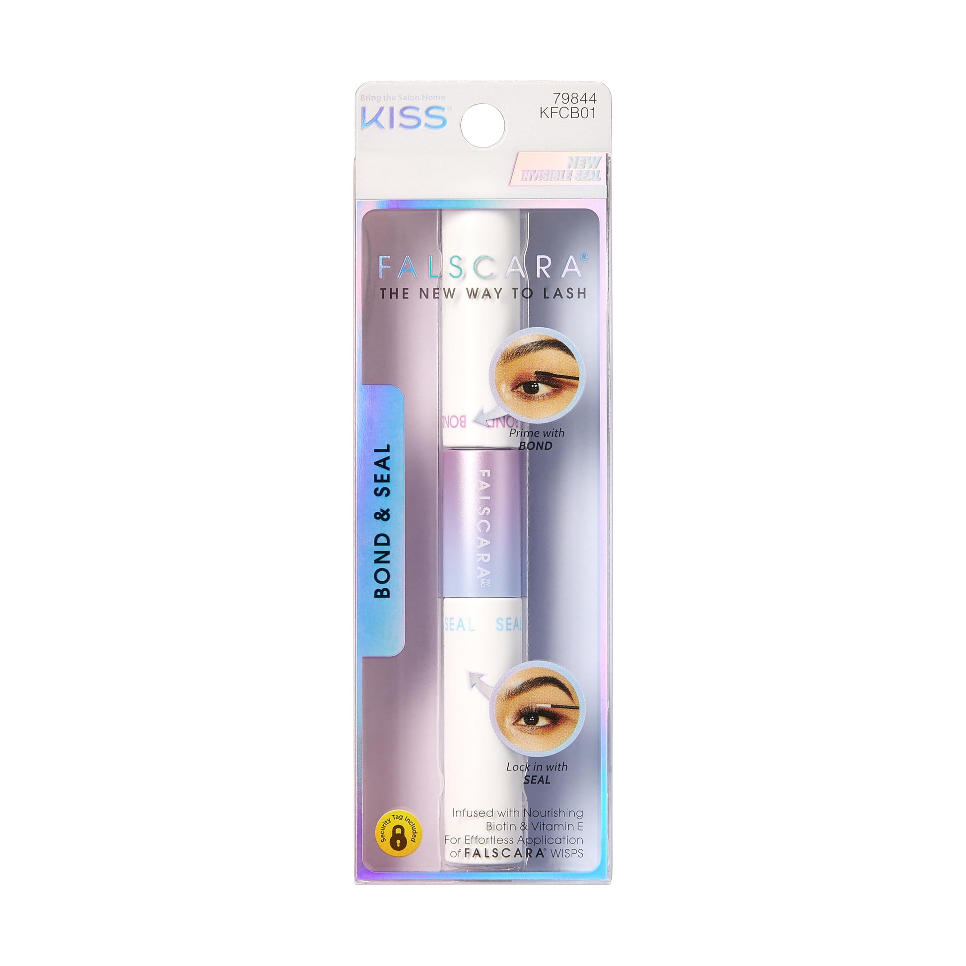 KISS Falscara DIY Eyelash Extension Bond &amp;amp; Seal Infused with Biotin &amp;amp; Vitamin E – Strong Gentle Comfortable Lash Adhesive for All Day Wear For Use With Falscara Lash Wisps, Remover, and Applicator