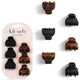 6 Count (Pack of 1) - Tortoise and Black (6 Pieces, X-Small)