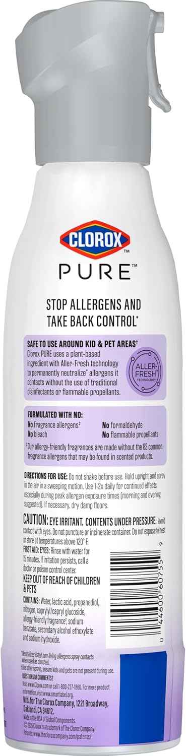 Clorox PURE Allergen Neutralizer Daily Air Spray, Nighttime Calm, 8 Ounces