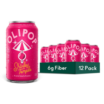 OLIPOP Prebiotic Soda Pop, Pantry Pack Packed with Prebiotics, Fiber, and Botanicals, Gluten Free, GMO Free, 12oz