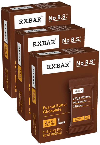 RXBAR Protein Bars, Protein Snack, Snack Bars, Peanut Butter Chocolate