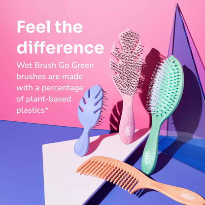 Wet Brush Go Green Mini Detangler, Detangling Travel Hair Brush - Ultra-Soft IntelliFlex Bristles Glide Through Tangles & Gently Loosens Knots While Minimizing Pain, Split Ends & Breakage