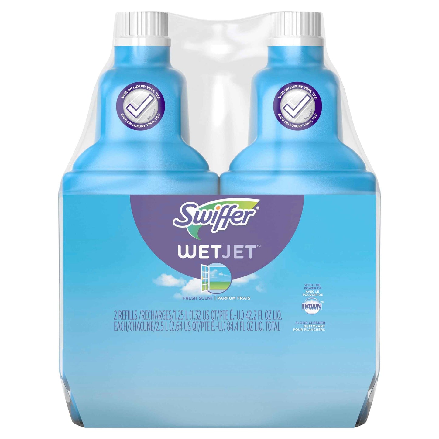 Swiffer WetJet Multi-Purpose and Hardwood Liquid Floor Cleaner Solution Refill, with Gain Scent,