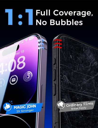 MAGIC_JOHN_2_Pack_for_iPhone_14_Pro_Max_6.7_inch_Tempered_Glass_Screen_Protector,_Auto_Dust-Elimination_Installation,_Bubble_Free,_Dynamic_Island_Compatible,_HD_Clear,_Easy_Installation