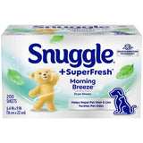 Snuggle SuperFresh Fabric Softener Dryer Sheets, 200 Count, Morning Breeze, Long-Lasting Fresh & Clean Scent, Tackles Pet Odor, Helps Repel Pet Hair, Reduces Static & Fights Wrinkles, HE Safe