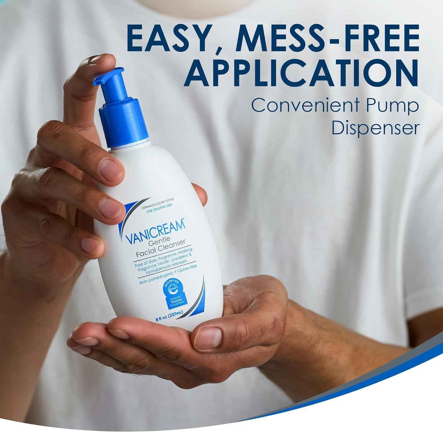 Vanicream Gentle Facial Cleanser with Pump Dispenser  - Formulated Without Common Irritants for Those with Sensitive Skin