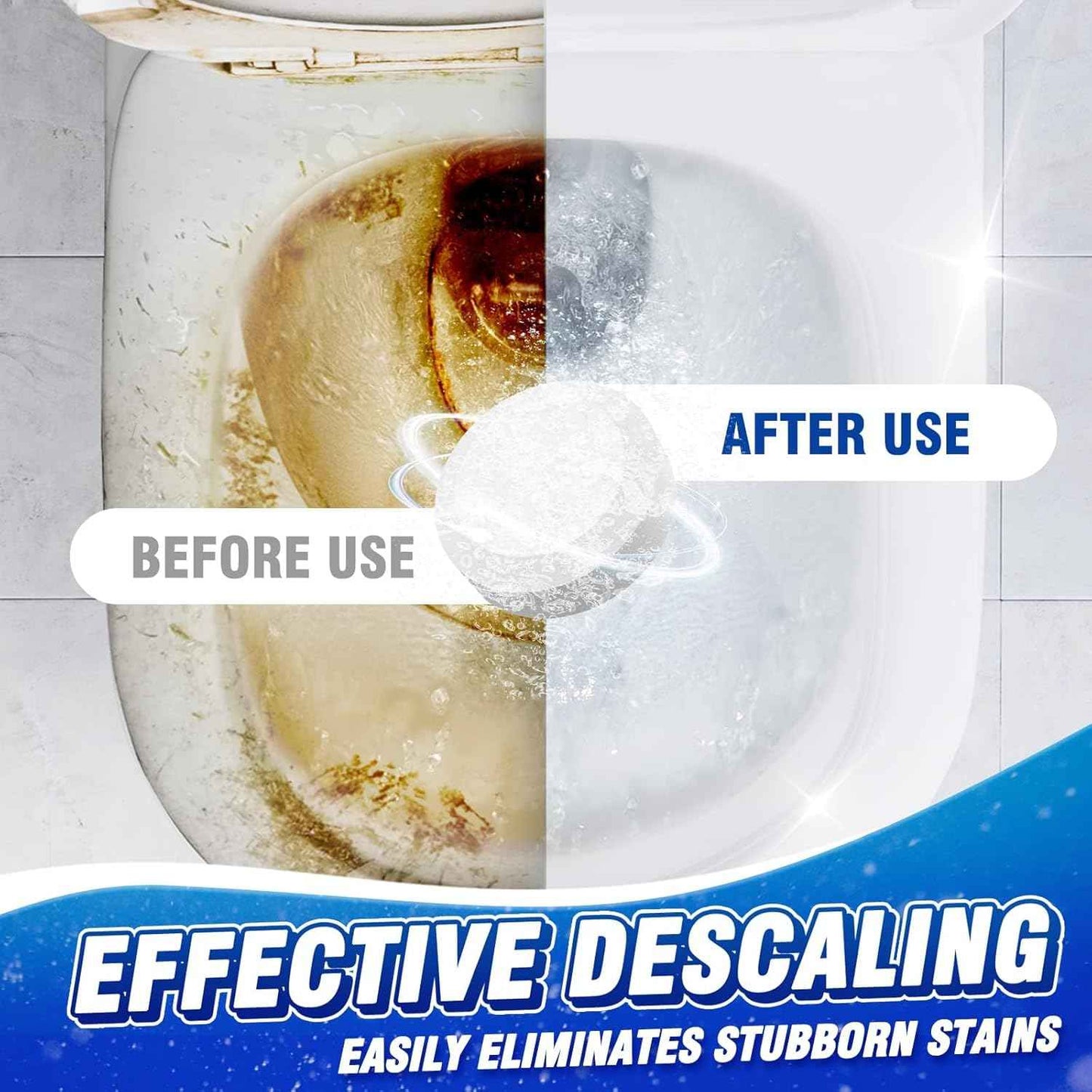 Vacplus Toilet Bowl Cleaners, Household Toilet Cleaner, Automatic Toilet Bowl Cleaners with Bleach, Sustained-Release Toilet Tank Cleaners for Deodorizing and Descaling, 1.76 Ounces Each