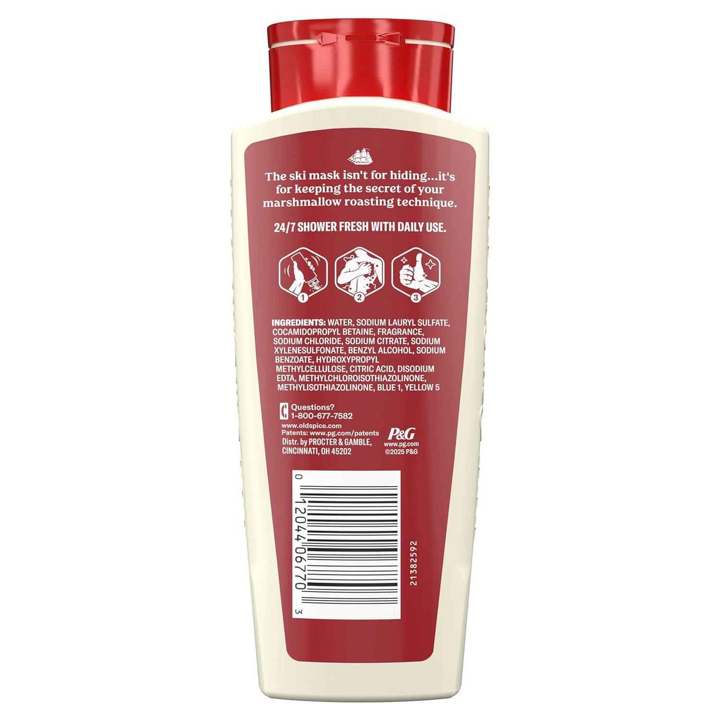 Old Spice Body Wash for Men, Summerdudes, 24/7 Shower Fresh with Daily Use, Long Lasting Scent, Cleanse & Refresh Skin, VIP Festival Experience, Serial Griller with Charred Marshmallow Scent, 24 oz