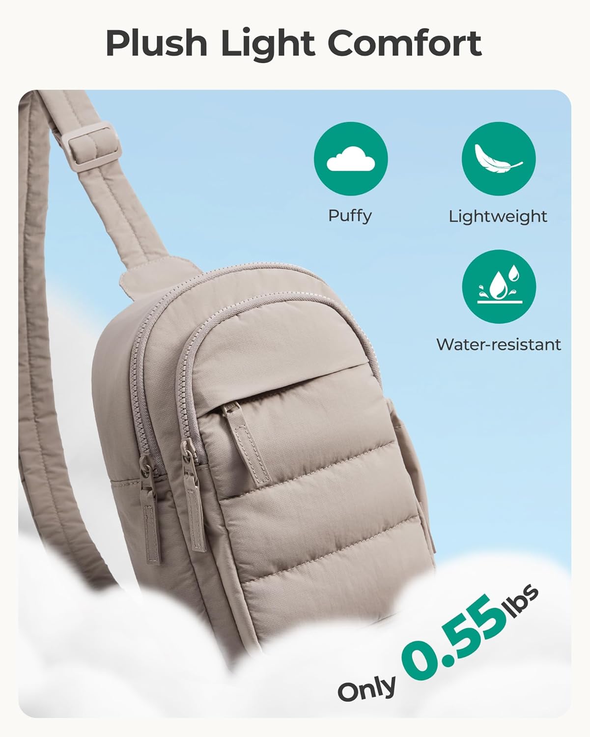 BAGSMART_Small_Sling_Bag_for_Women,_Puffer_Crossbody_Bag_Purses_Hobo_Handbag_Fanny_Packs_for_Travel_Hiking