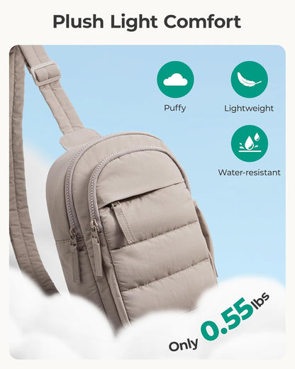 BAGSMART_Small_Sling_Bag_for_Women,_Puffer_Crossbody_Bag_Purses_Hobo_Handbag_Fanny_Packs_for_Travel_Hiking