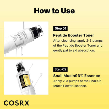 COSRX Snail Mucin 96% Peptide Booster Set - Korean Skin Care, Gift Sets, Skin Care Sets for Women, Advanced Snail Mucin Serum, Face Serum, Mothers Day Gifts for Mom
